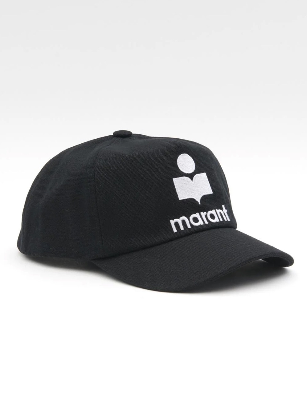 Isabel Marant Black Baseball Cap with White Logo
